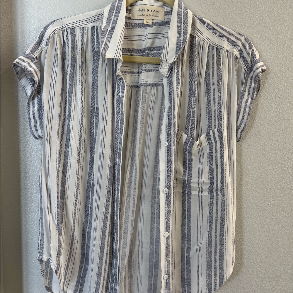 Cloth & Stone Striped Button-Up Shirt